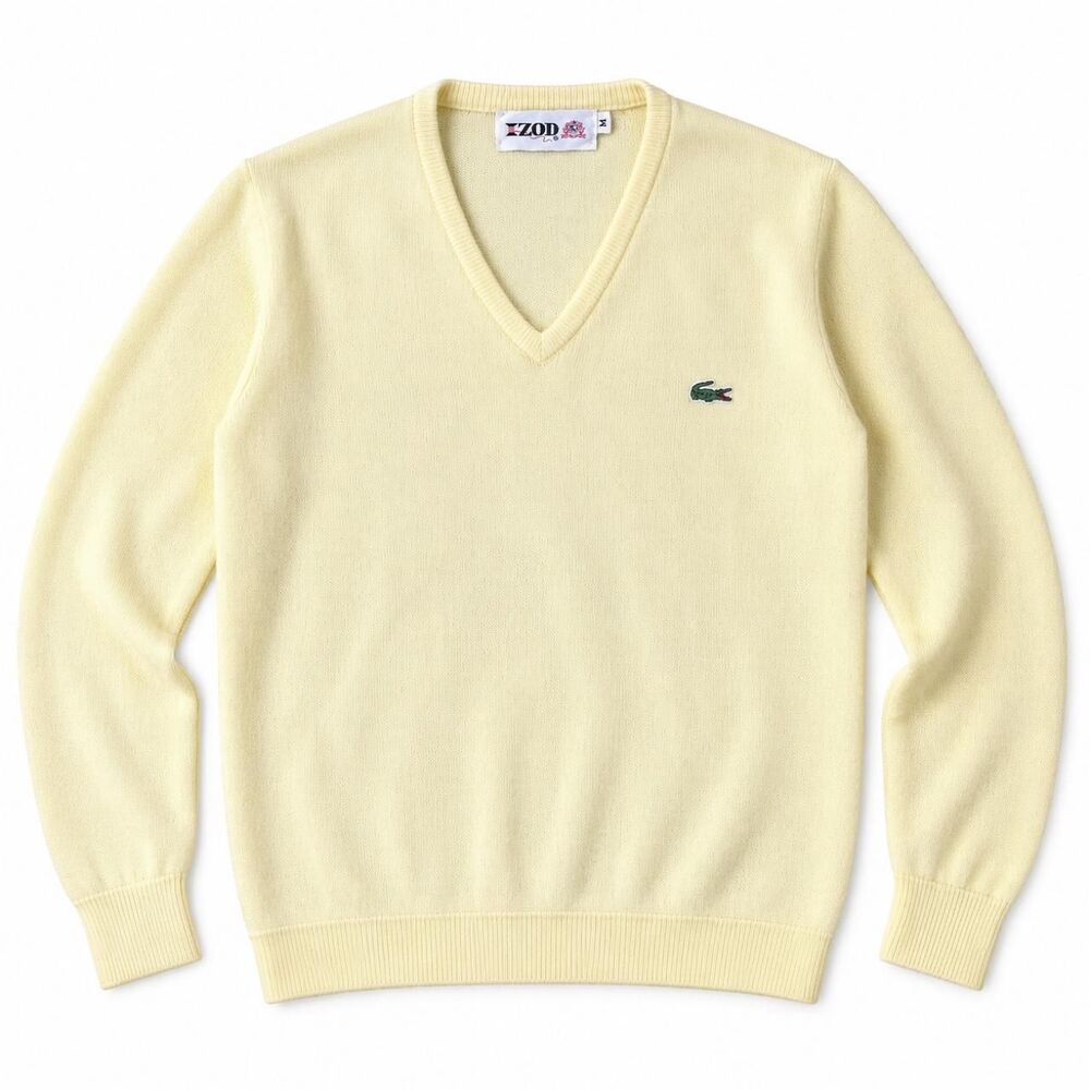 Izod Men's Yellow and Cream Jumper